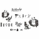 ANFRJJI Barber Shop Haircut Wall Stickers babershop Vinyl Wall Decal Beauty Salon Modern Decor with Scissors-hair dryer-razor-mirror-comb-wax-swivel chair wall sticker for Barber shop decoration effect size 25"x40"inch (black-JWH209)