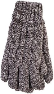 HEAT HOLDERS - Ladies Thermal Cable Knit 2.3 tog Heatweaver Gloves (M/L, Fawn)