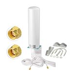 Superbat Omnidirectional MIMO Antenna 10dbi 4G LTE Outdoor Wall Mount Waterproof Antenna with 2 SMA /TS9 Connectors for Hotspot Routers Trail Camera etc.