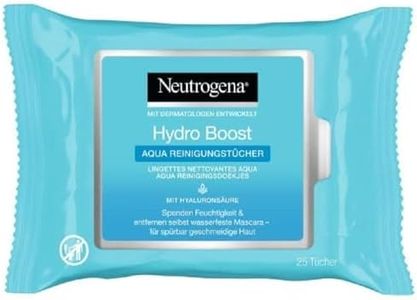 Neutrogena Hydro Boost Make-Up Wipes, Aqua Cleansing Wipes with Hyaluron, Makeup Remover, 6 x 25 Pieces