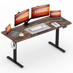 FitStand FQ1 180x80cm Electric Height Adjustable Standing Desk, Sit Stand Desk, Computer Desk With Hooks, Child Lock, Memory Function, Suitable For Office And Home - Rustic Brown