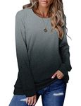 Tunic Tops Womens Long Sleeve Sweatshirt Fall Crewneck T Shirts Blouses Plus Size Gradual Fashion Pullover Tops for Leggings Gradual Grey X-Large