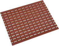 Eurotex Anti Slip Shower Mat for Bathroom, Kitchen Anti Skid Spa Sauna Waterproof Bathtub Mat for Home Hotel(Plastic Stripped- Rubber Base, 46cm x 61cm)- Chocolate