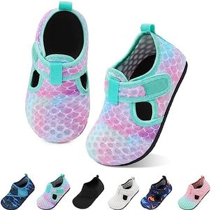 JOINFREE Baby Water Shoes Baby Boy Beach Shoes Quick Dry Baby Girl Aqua Socks for Swim Pool Mermaidscale 2 Infant