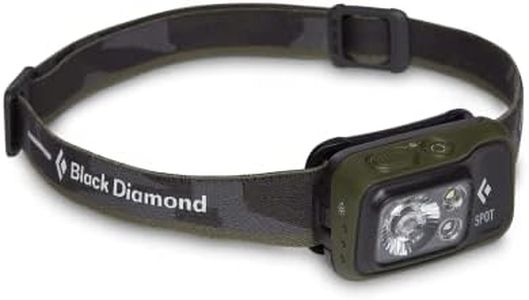 BLACK DIAMOND Spot 400 LED Headlamp, Waterproof and Dimmable Battery Powered Headlamp for Camping, Hiking, Running, Hunting, Work with Red Light Headlamp Mode, Dark Olive