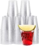 MATANA 60 Plastic Shot Glasses, Silver Glitter (30ml / 1oz) - Reusable - Shot Glasses Plastic, Shot Glass, Jelly Shots, Sample Tasting Cups - Shot Cups for Parties, Birthdays, Weddings, Hen Parties