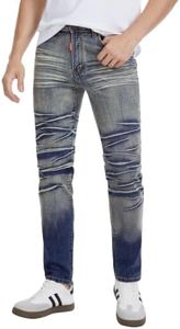 Betu Mens Jeans Relaxed Fit Straight Leg Denim Pants with Stretch Fabric(BM10,38) Medium Blue
