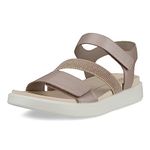 ECCO Women's Ankle-Strap Sandal, Grey Rose Metallic, 8-8.5