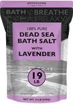 Aromasong Pure Dead Sea Salt for Soaking with 100% Natural Lavender, 19 LB - Spa Bath Salt Fine Grain - Body Wash Scrub - Soak for Women & Men- Bulk Resealable Pack (Packaging May Vary)