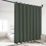 NICETOWN Lower Noise Room Divider Curtain Screen Partitions, Dark Mallard, 1 Panel, 84" Tall x 120" Wide, Blackout Sound Reducing Divider Room Curtain Panel for Doorway/Sliding Door/Patio