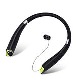 Retractable Bluetooth Headphone Neckband Earphone with built in FM Radio MP3 and SD Card Slot, Support Phone Call