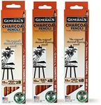 General's Charcoal Pencil Bundle: 2B Medium, 4B Soft, 6B Extra Soft - 557 Series, 12 Pencils Each Box, Total of 36 Pencils for Drawing Class, Painting, Sketching, Portraits