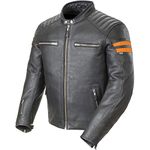 Joe Rocket Classic 92' Men's Leather Jacket (Black/Orange, XX-Large)