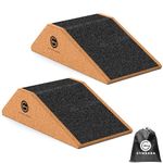 Gymkara Squat Wedge Block Cork 2 Pack - Non Slip Heel Elevated Squat Wedge and Calf Raise Block - Slant Board for Squats to Avoid Muscle Strain and Optimize Squat Form