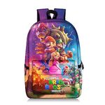 PADIEOE Mario Outdoor Rucksack School Backpack for Teenager 18 Inch High Capacity Book Bags Daypack Bookbag Hiking, Sports, Outdoor Work, Travel Laptop Bag (Movie Purple)