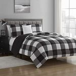 Sweet Home Collection Comforter-Sets, Polyester, Black/White, King