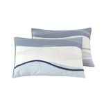 YuHeGuoJi Blue White Pillow Cases King 100% Cotton Abstract Striped Decorative Pillow Covers Set of 2 Neutral Geometric Pillowcases with Envelope Closure Modern Pinstripe Pillow Protectors 20"x36"