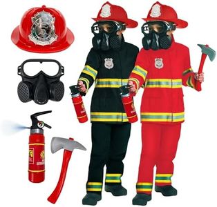 Morph Kids Fire Fighter Costume Emergency Services Boys Fireman Uniform Childs Outfit - Large (Age 9-11)