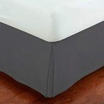 Queen Size Luxury Tailored Bed Skirt 14" Drop Pleated Styling Dust Ruffled Solid Charcoal/Dark Grey New