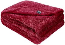 Macevia Fluffy Fleece Dog Blankets, Warm Soft Fuzzy Pets Blankets for Puppy, Small, Medium, Large Dogs and Cats, Plush Pet Throws for Bed, Couch, Sofa, Travel (L(40''x60''), Wine)