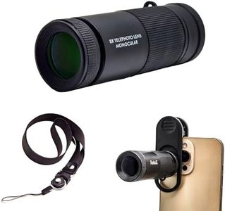 FotoZ 8X Monocular Telescope for iPhone & Android and Most Smartphone, with 8X Optical Zoom Telephoto Lens & 17mm Universal Phone Clip & Storage Bag