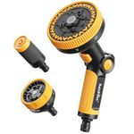 RAINPOINT Multi-Garden Hose Spray Gun, 3 Detachable Nozzles, Thumb Control, High-Pressure Hose Pipe Spray Gun for Watering Plants, Lawns, and Car Washing