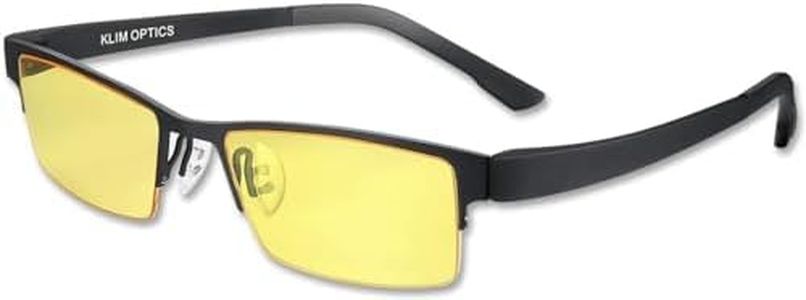 KLIM Optics Blue Light Blocking Glasses - NEW 2024 - Reduce Eye Strain and Fatigue - Gaming Glasses for PC Mobile TV - Blocks 92% Blue Light - Computer Glasses with UV Protection