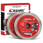 Diamond Cutting Discs - EZARC 115mm Turbo Diamond Blades for Angle Grinder, Fast Smooth Cutting on Granite, Marble, Concrete,Brick (2-Pack)