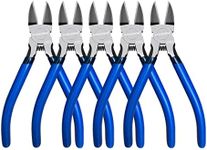 Wire Cutters 5 Pack, 6.5 inch,KAIHAOWIN Flush Cutters Diagonal Cutters Side Cutters Precision Ultra Sharp Spring Loaded Wire Snips Clippers Dikes Cutting Pliers Small for Crafting Jewelry Making,Blue