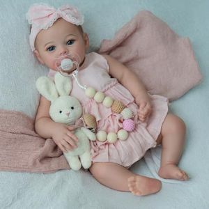 KSBD Realistic Reborn Baby Dolls - 18 Inch Lifelike Newborn Real Life Baby Dolls Girl with Soft Weighted Body, Real Baby Doll Gift Set for Kids Age 3+,Dress