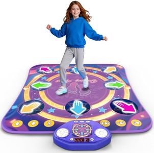 Dance Mats for Girls 4-8, Electronic Dance Mats with LED Light & Wireless Bluetooth, Kids Dance Mat, Girls Dance Mat, Dancing Mat, Music Dance Toy with 3 Game Modes, Develops Hand-Eye Coordination