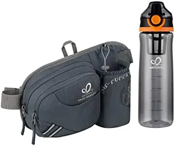 WATERFLY Fanny Pack Waist Bag: Waist Pack for Women Men with Water Bottle Holder Hiking Fanny Pack for Running Walking DogWalking Travel Cycling 22oz Waterbottle Included