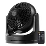 IRIS USA WOOZOO Oscillating Fan, Vortex Fan, Remote Equipped 3-in-1 Fan w/ Timer/ Multi Oscillation/ Air Circulator/ 3 Speed Settings, 15.8 m Max Air Distance, Large, Black