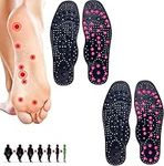 Reducefast Tourmaline Detox Sculpting Self-Heating Insoles, Acupressure Magnetic Shoe Insoles 68 Magnets, Promote Foot Blood Circulation Relieve Fatigue for Women Men (L/27.5cm,2 Pairs Black)