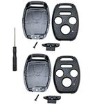 Replacement Keyless Entry Car Key Fob Case Shell Fit for Honda 2003-2012 Accord 2005-2010 Civic CR-V Pilot Ridgeline Remote Control Key Fob Cover Blan (4 Buttons Pack 2)