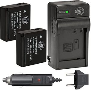 BM 2-Pack of DMW-BLG10 Batteries and Charger for Panasonic Lumix DC-G100, DC-ZS80, DC-GX9, DC-LX100 II, DC-ZS200, DC-ZS70, DMC-GX80, DMC-GX85, DMC-ZS60, DMC-ZS100, DMC-GF6, DMC-GX7K, DMC-LX100K Camera