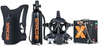 SMACO Mini Scuba Tank for Shallow Water Diving 1.9L Scuba Cylinder Diving Tank Kit Provide 25-30 Minutes Breath Support for Underwater Recreation/Diving Practice/Water Rescue/Backup Air, Set C-Black