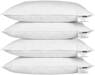 HOMESCAPES Lot de 4 Oreillers naturels en Plumes de Canard Ultra gonflants et Moelleux, 50 x 75 cm