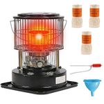 Kerosene Heater 11000 BTU, Kerosene Heaters for Indoor Use 215 Square Feet, Portable kerosene Stove with auto tip over shut off and Height Adjustable, Black