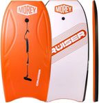 MOREY® Boogie Board Cruiser The Original Bodyboard; 42.5in Full Size Body Boards for Beach, All Skill Levels, Engineered with HDPE Slick Bottom for Speed, Contours for Grip. 2026 Model (Orange/White)