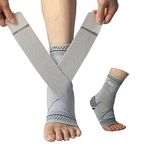 ABIRAM Foot Sleeve (Pair) with Compression Wrap, Ankle Brace For Arch, Ankle Support, Football, Basketball, Volleyball, Running