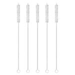 MeeTo Long Straw Cleaning Brush Stainless Steel Nylon Thin Pipes Drinking Straw Washing Cleaning Brushes/Straw Brushes with Tiny Bristles, for Tumbler, Sippy Cup, Bottle and Tube, Pack of 5