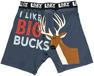 Lazy One Funny Boxer Briefs for Men, Underwear for Men, Big Bucks, X-Large