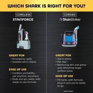 Shark StainForce Cordless Spot Cleaner – Portable Carpet & Upholstery Cleaner