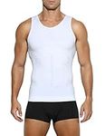 Casey Kevin Men's Compression Tank Top Undershirts Slimming Body Shaper Muscle Vest ML2003-White,2X-Large