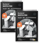 Shuttle Art Artists Sketch Books, 9 x 12 160 Sheets of Sketch Paper pad Ideal for Drawing and School Supplies (2 Pack)