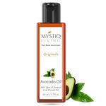 Mystiq Living Avocado Oil For Hair Growth, Mositurizing Skin & Face - 50 ML | Cold Pressed, 100% Pure & Natural