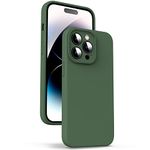 Supdeal Liquid Silicone Case for iPhone 14 Pro, [Camera Protection] [Anti Fingerprint] [Wireless Charging] 4 Layer Phone Case Protective Cover, Built-in Microfiber Case Cover, 6.1", Green