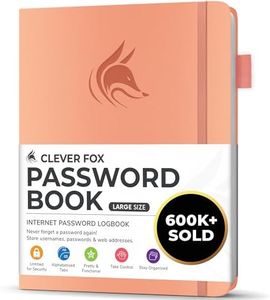 Clever Fox Password Book with tabs. Internet Address and Password Organizer Logbook with Alphabetical tabs. Large Size Password Keeper Journal Notebook for Computer & Website Logins (Peach Pink)