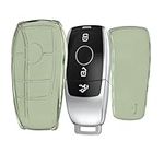kwmobile Car Key Case Compatible with Mercedes-Benz Smart Key Car Key (only Keyless) Cover - Car Fob Case - Soft TPU Shell - Green/Transparent